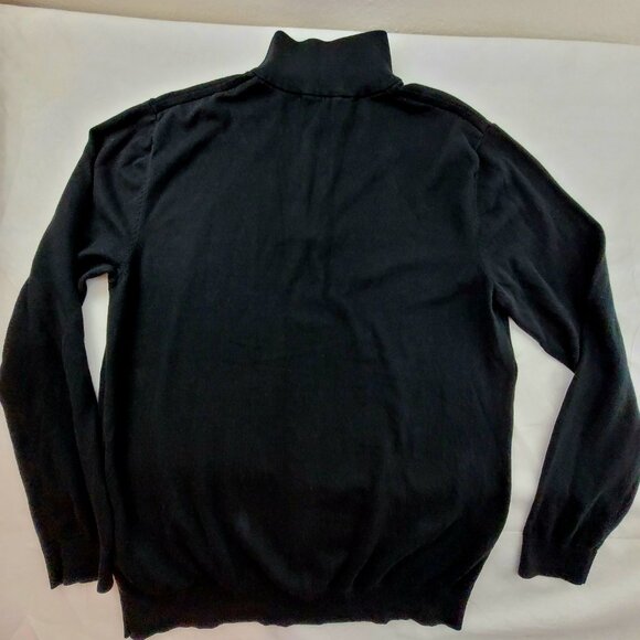 Men's XL 1/4 zip Pullover Cardigan Sweater Black Selected Homme 100% Cotton - Picture 10 of 16